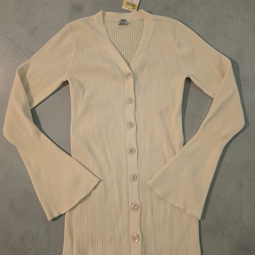 a new day Cream Ribbed Cardigan